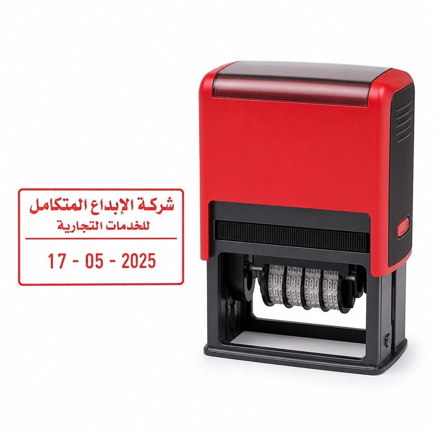 ختم تاريخ + اسم الشركة